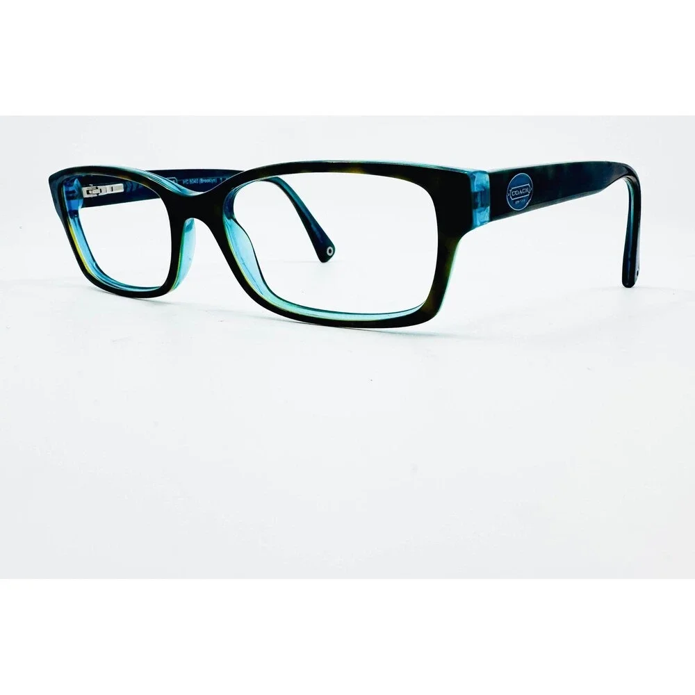 Coach Eyeglasses Womens Tortoise Teal Brooklyn HC 6040 5116 50-16-135